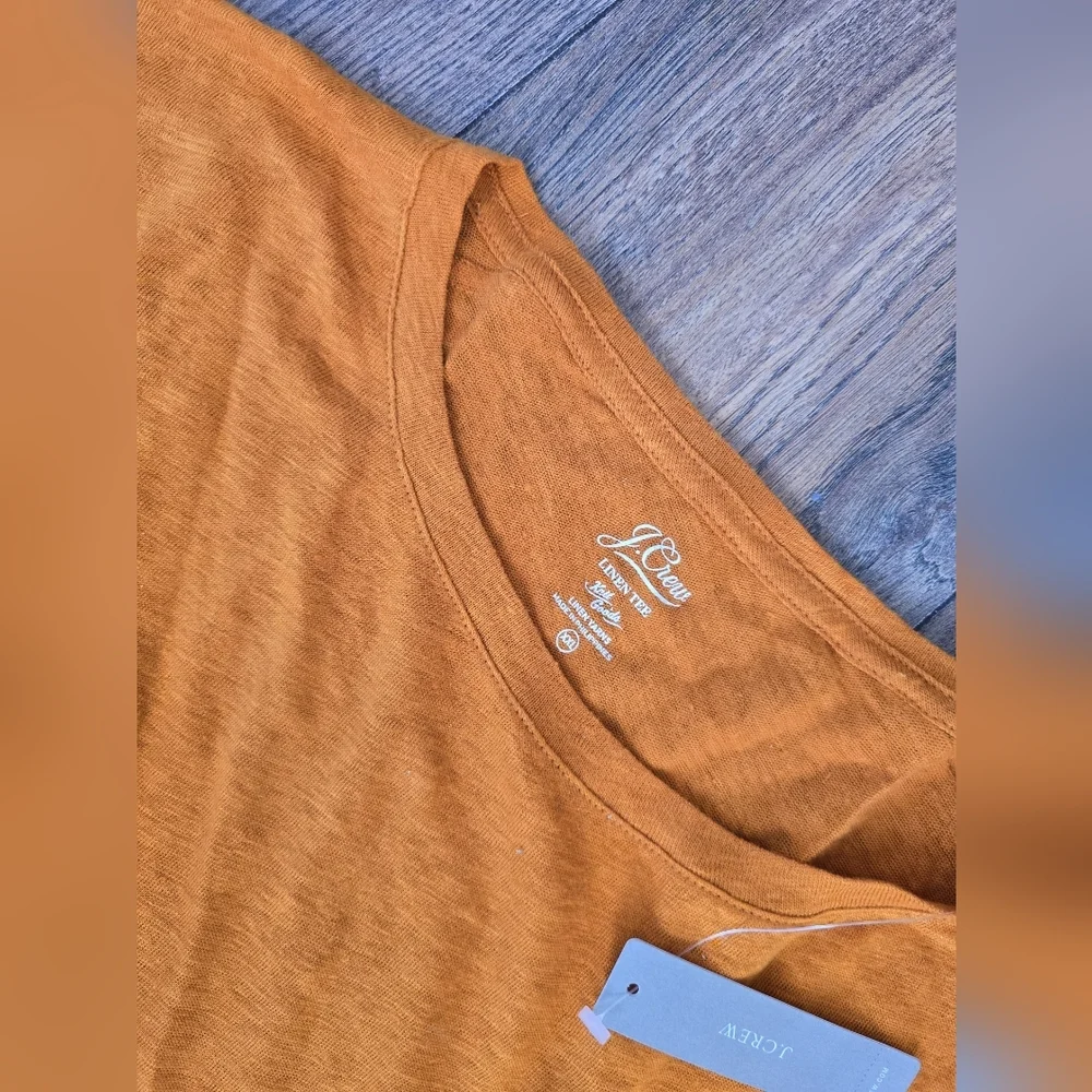 J Crew Linen Tee [XXL] Orange Women's Top - Picture 2 of 2